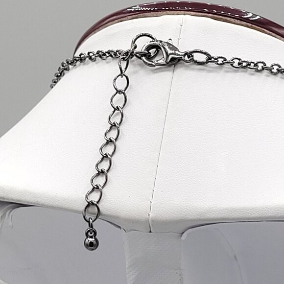 Womens Jewelry Silver Tone Cable Link Chain Fashion Necklace Drop Charms 15" - Picture 4 of 10